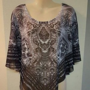 Whute and Gray Overlayer Top